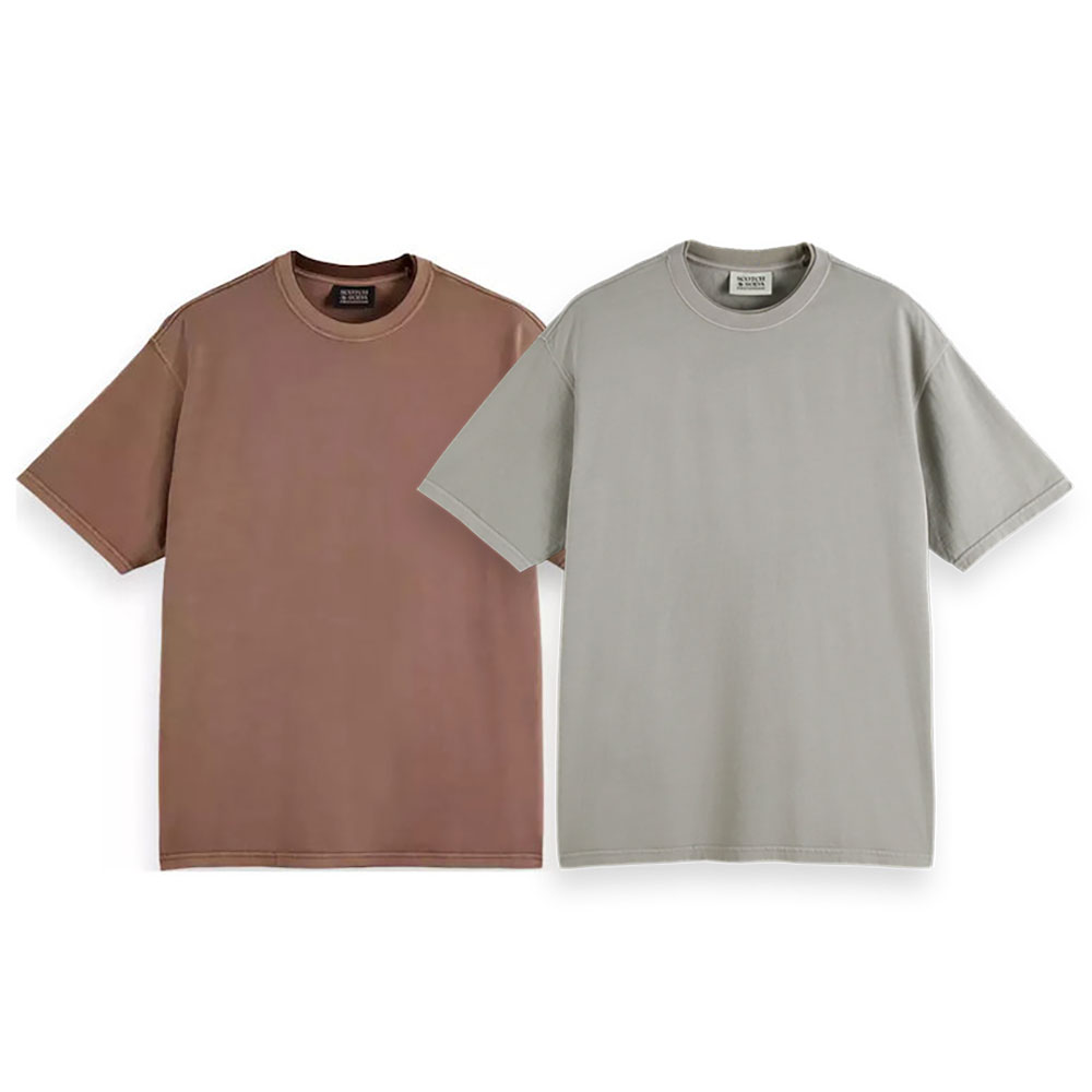 【スーパーセール/50%OFF（半額）】SCOTCH & SODA スコッチアンドソーダ Relaxed-Fit Garment-Dyed T-Shirt 180043 Tシャツ 半袖 刺しゅう シンプル
