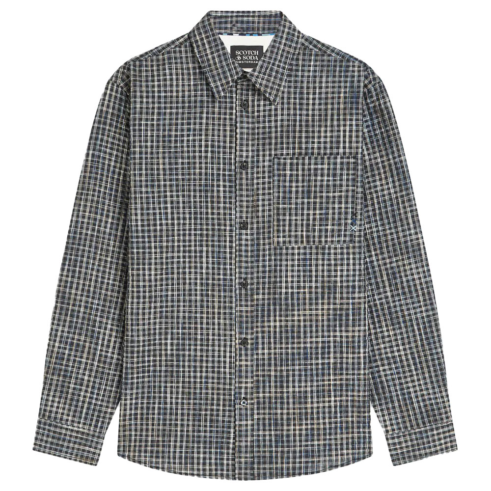 【2倍ポイント】SCOTCH & SODA スコッチアンドソーダ Seersucker micro-check relaxed shirt 183049 チェックシャツ 長袖シャツ