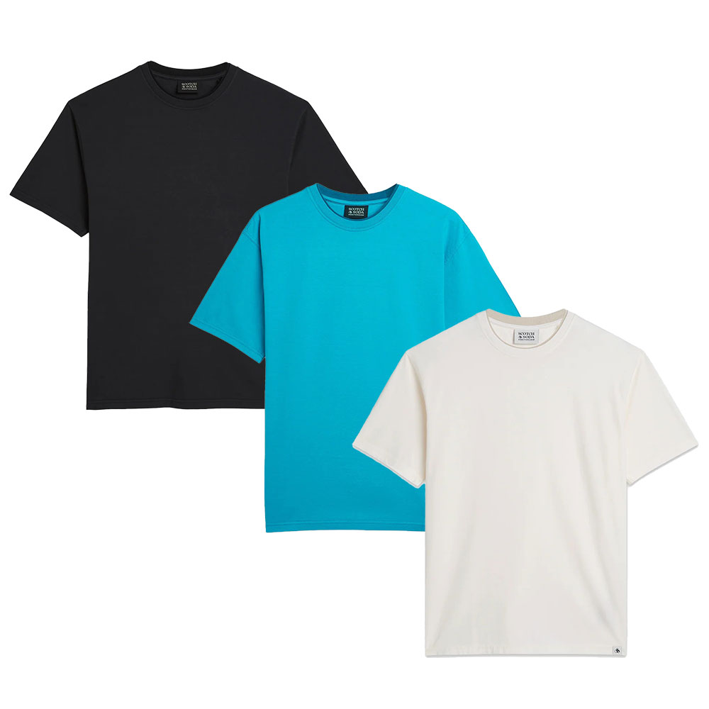 【2倍ポイント】SCOTCH & SODA スコッチアンドソーダ 3 crosses relaxed T-shirt 182281 Tシャツ 半袖 無地T シンプル カジュアル