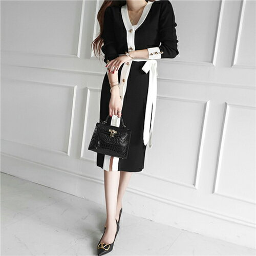 タイトワンピース ニットワンピース ロングワンピース ドレス 長袖 マーメイドワンピース ブラック　黒　タイト 着痩せ お呼ばれ ロング丈 パーティドレス 上品 通勤 フォーマル エレガント 大人 姫系 キャバ パーティ デート二次会 結婚式baut1592