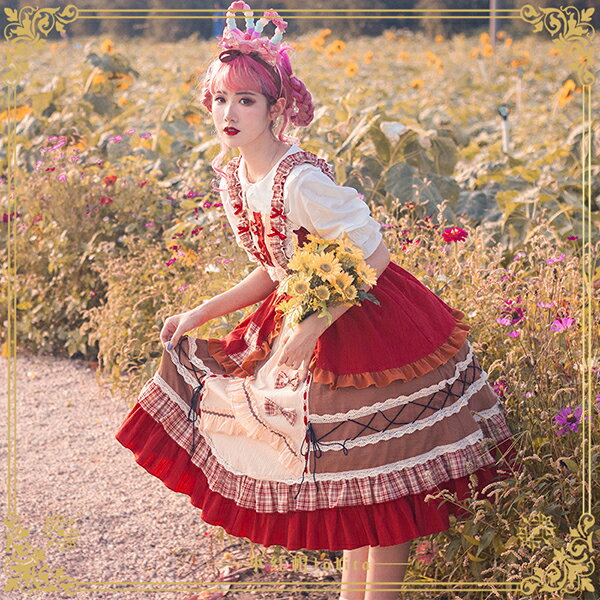 ロリータ ワンピース コスチューム メイド服 ゴスロリ ロリータワンピース 華やか メイド 豪華セット レディース 姫袖 姫ロリ 甘ロリ ゴシック ゴスロリ おとぎの国 日常 イベント 衣装 ベール ヘッドドレス 首飾り セット ドレス 小悪魔 bauty1551