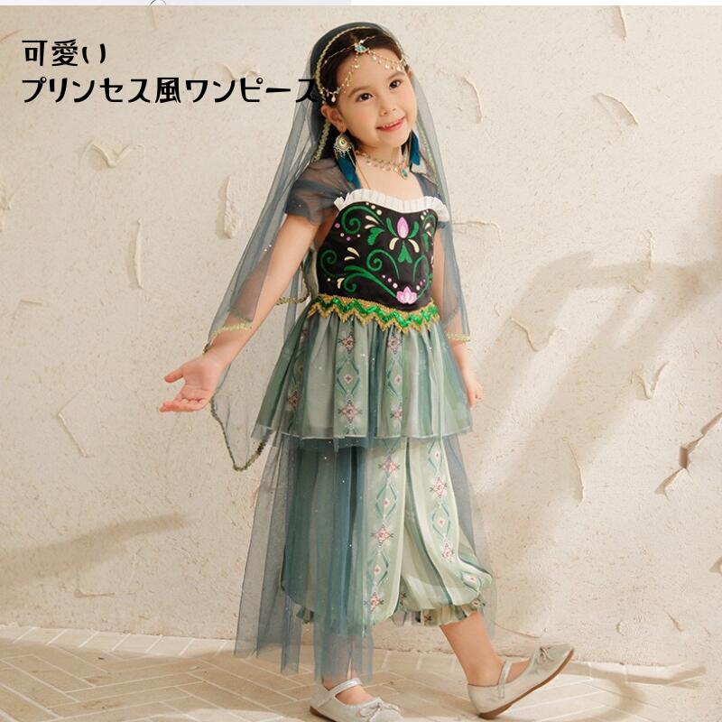 【レビュープレゼント付！】プリンセスドレス キッズドレス プリンセス 子供 仮装 ワンピース 子供用 コスプレ衣装 なりきり コス 子供ドレス クリスマス 子供服 お姫様プリンセス ドレス コスプレ アニメ キャラクター テーマパーク 女王 女児 可愛い 2
