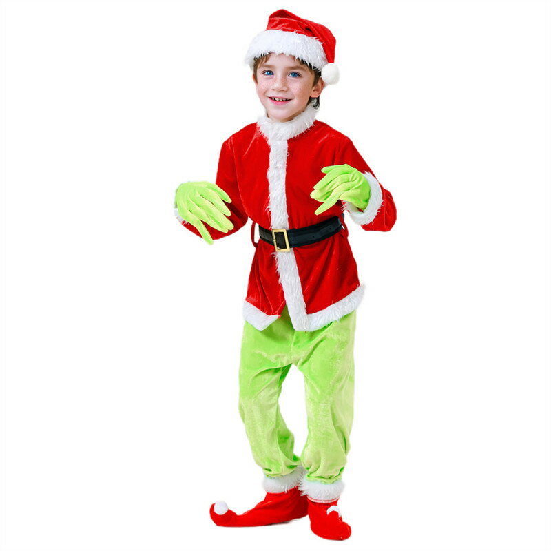サンタ コスプレ 子供 衣装 サンタコス キッズ クリスマス 男の子 女の子 上下セット なりきり 帽子 セット 冬 かわ…