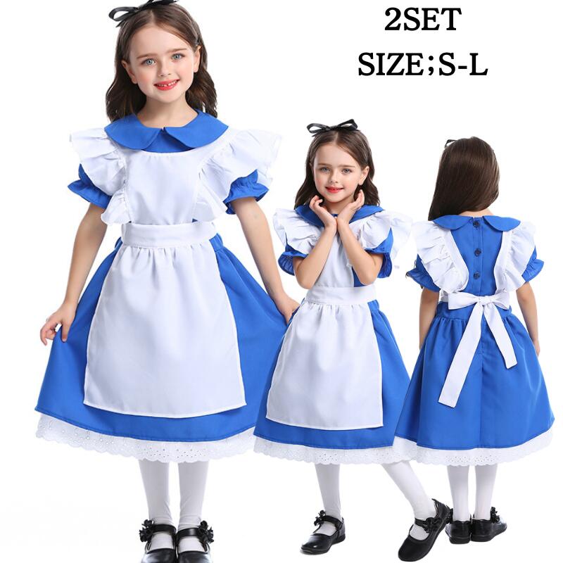 Rakuten - 【レビュープレゼント付！】ハロウィン衣装 メイド キッズ メイド 童話 コスチューム 女の子 ハロウイン 仮装 なりきりワンピース ハロウィン衣装 キッズ かわいい ワンピース コスプレ 子ども 子供 こども 衣装 子供服 可愛い かわいい 変身