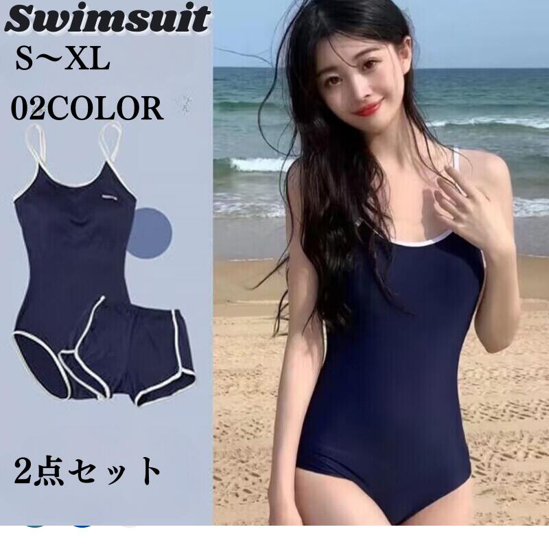 水着 ビキニ レディース レディース水着 オールインワン 水着 ブルー 可愛い 10代 20代 30代 40代 50代 60代 女の子 盛れる きれいめ 海水浴 温泉 ビーチ 大人 おしゃれ 紺色