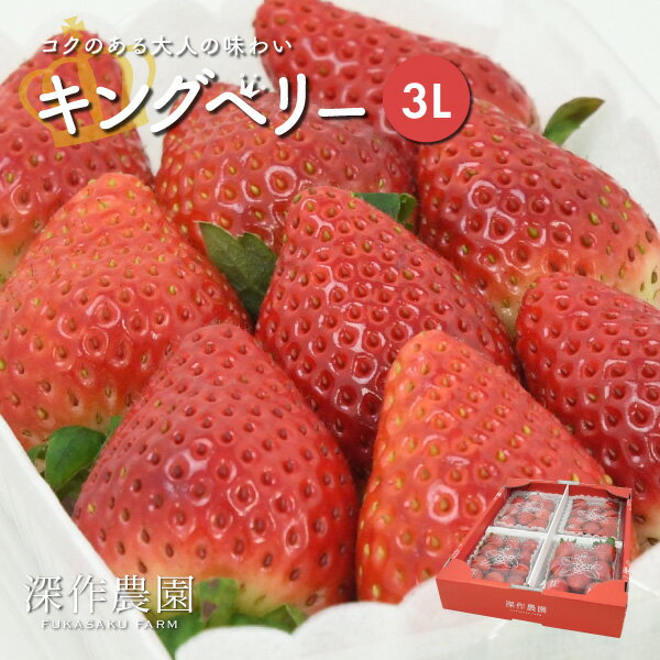 いちご イチゴ 苺 キングベリー 3L×4パック いちご ギフト 大粒 ストロベリー 贈答 新鮮 深作農園