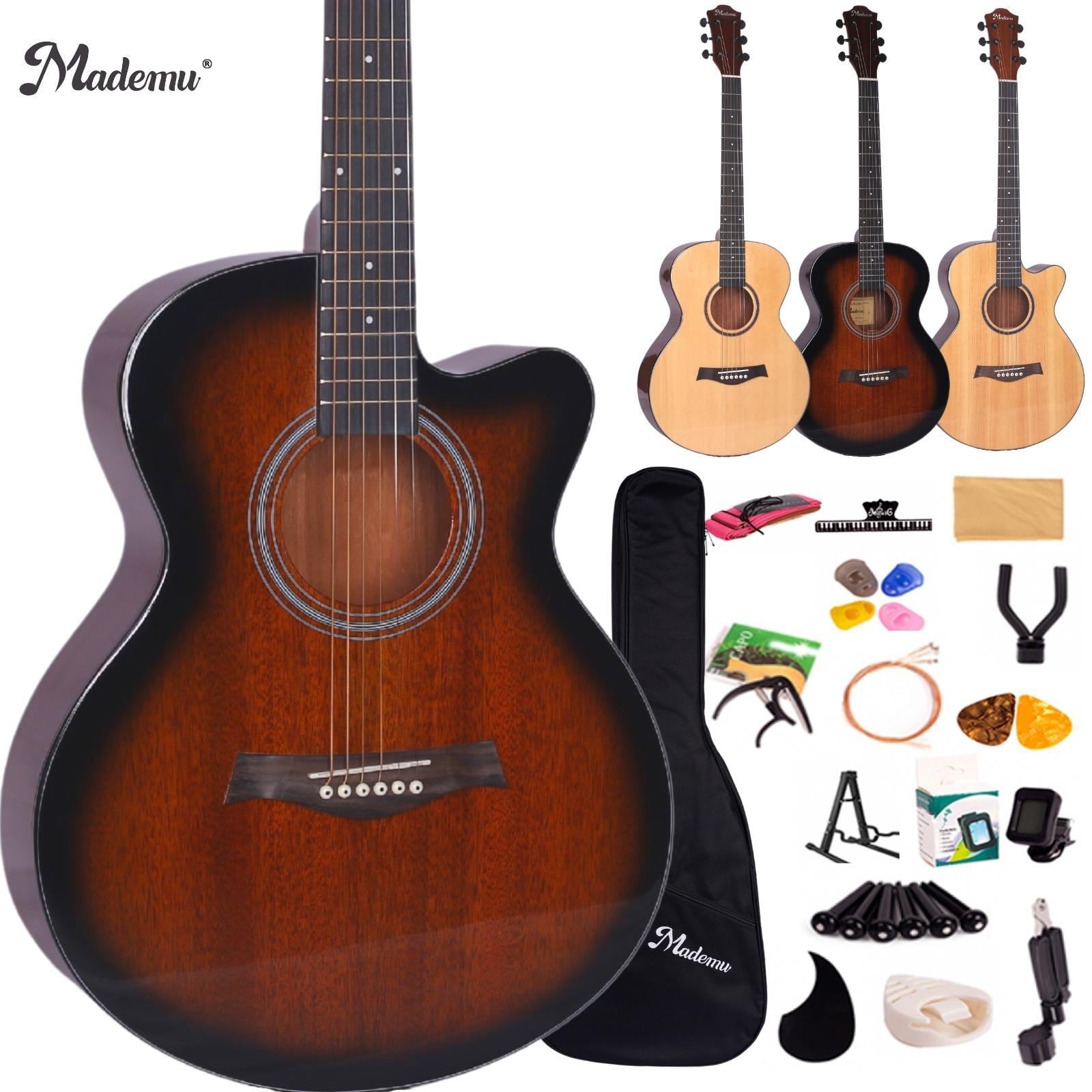 Mademu マデム アコースティックギター 16点セット 中級者 初心者 入門 高級 マホガニー セット 初心者セット 単板ギター アコギ ギター おすすめ