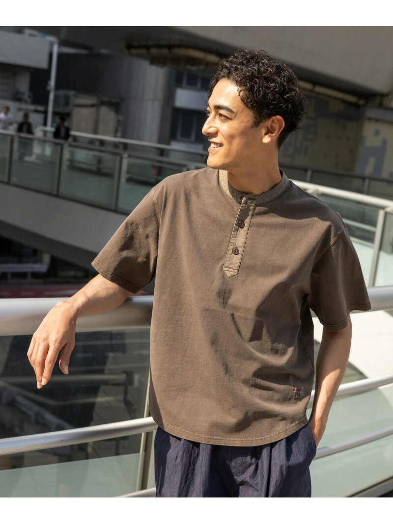 乐天商城 - スラブヘンリーネックTシャツ BAYFLOW ベイフロー トップス カットソー・Tシャツ ブラウン グレー ホワイト【送料無料】[Rakuten Fashion]