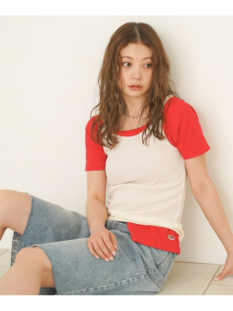乐天商城 - 【FRUIT OF THE LOOM / BAYFLOW】2PレイヤードT(WOMEN) BAYFLOW ベイフロー トップス カットソー・Tシャツ ピンク ブルー レッド【送料無料】[Rakuten Fashion]
