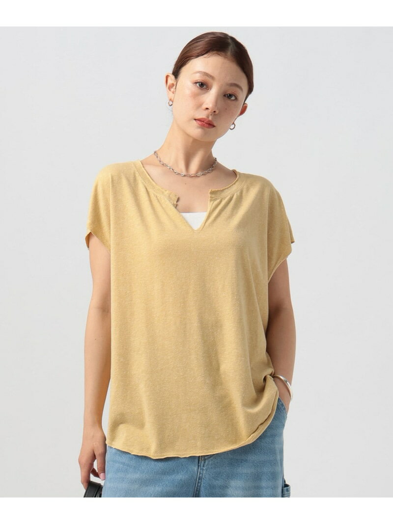 Rakuten - [ヴィンテージ感のある柔らかな着心地]メランジキーネックTシャツ BAYFLOW ベイフロー トップス カットソー・Tシャツ グレー ブルー イエロー ホワイト【送料無料】[Rakuten Fashion]