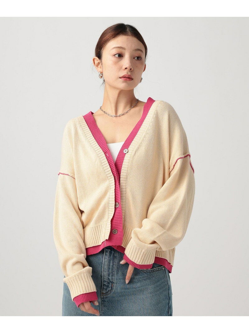 Rakuten - 【SALE／40%OFF】フェイクレイヤードニットカーディガン BAYFLOW ベイフロー トップス ニット ネイビー グレー ピンク【RBA_E】【送料無料】[Rakuten Fashion]