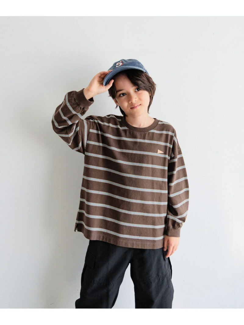 【SALE／20%OFF】[トレンドのワイドシルエット♪]SNOWボーダーTシャツ(KIDS) BAYFLOW ベイフロー トップス カットソー・Tシャツ ブラウン ホワイト グレー【RBA_E】[Rakuten Fashion]