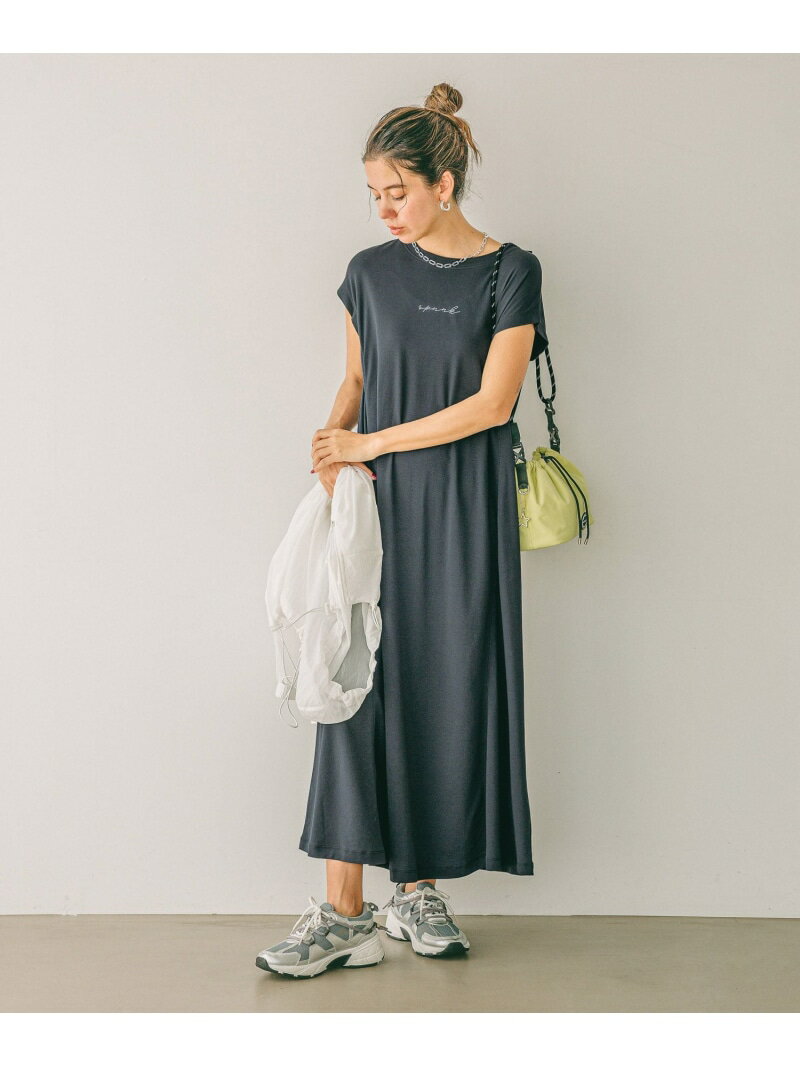 【SALE／50%OFF】[接触冷感・UVケア付き]シルケットロゴワンピース BAYFLOW ベイフロー ワンピース・ド..