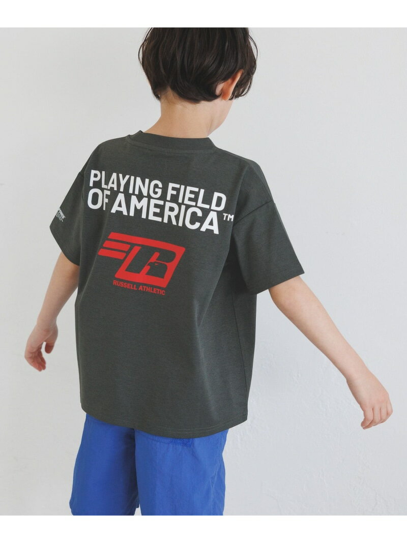 乐天商城 - [吸水速乾・シワ軽減]【RUSSELL ATHLETIC】別注Dri-PowerTシャツ(KIDS) BAYFLOW ベイフロー トップス カットソー・Tシャツ グレー ホワイト【送料無料】[Rakuten Fashion]