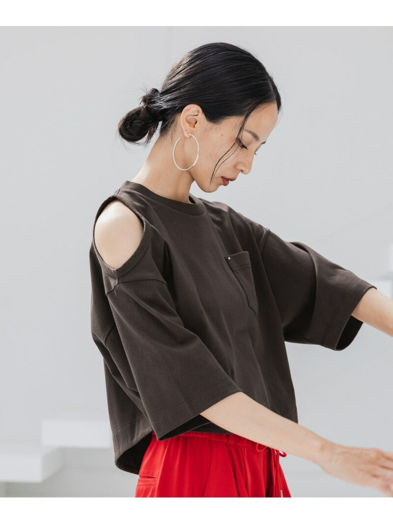 乐天商城 - 【HEREIAM】オープンショルダープルオーバー HEREIAM ベイフロー トップス カットソー・Tシャツ ブラック ホワイト【送料無料】[Rakuten Fashion]