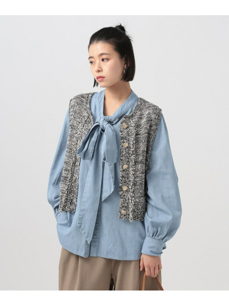 Rakuten - 【SALE／20%OFF】デニムボウタイブラウス BAYFLOW ベイフロー トップス シャツ・ブラウス ブルー【RBA_E】【送料無料】[Rakuten Fashion]