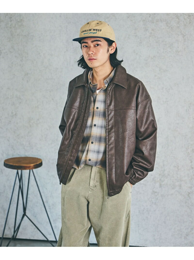 Rakuten - 【SALE／20%OFF】ヴィンテージライクエコレザージャケット BAYFLOW ベイフロー ジャケット・アウター ブルゾン・ジャンパー ブラウン ブラック【RBA_E】【送料無料】[Rakuten Fashion]