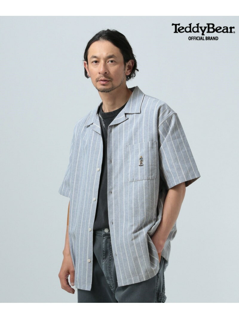 【SALE／40%OFF】【TeddyBear/テディベア】刺繍オープンカラー半袖シャツ BAYFLOW ベイフロー トップス シャツ・ブラウス ネイビー ブルー【RBA_E】[Rakuten Fashion]
