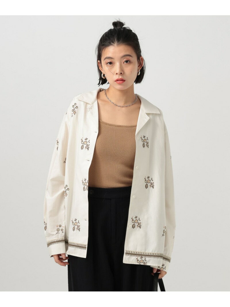 乐天商城 - 【SALE／30%OFF】エンブロイダリーシャツ BAYFLOW ベイフロー トップス シャツ・ブラウス ホワイト ブラック【RBA_E】【送料無料】[Rakuten Fashion]