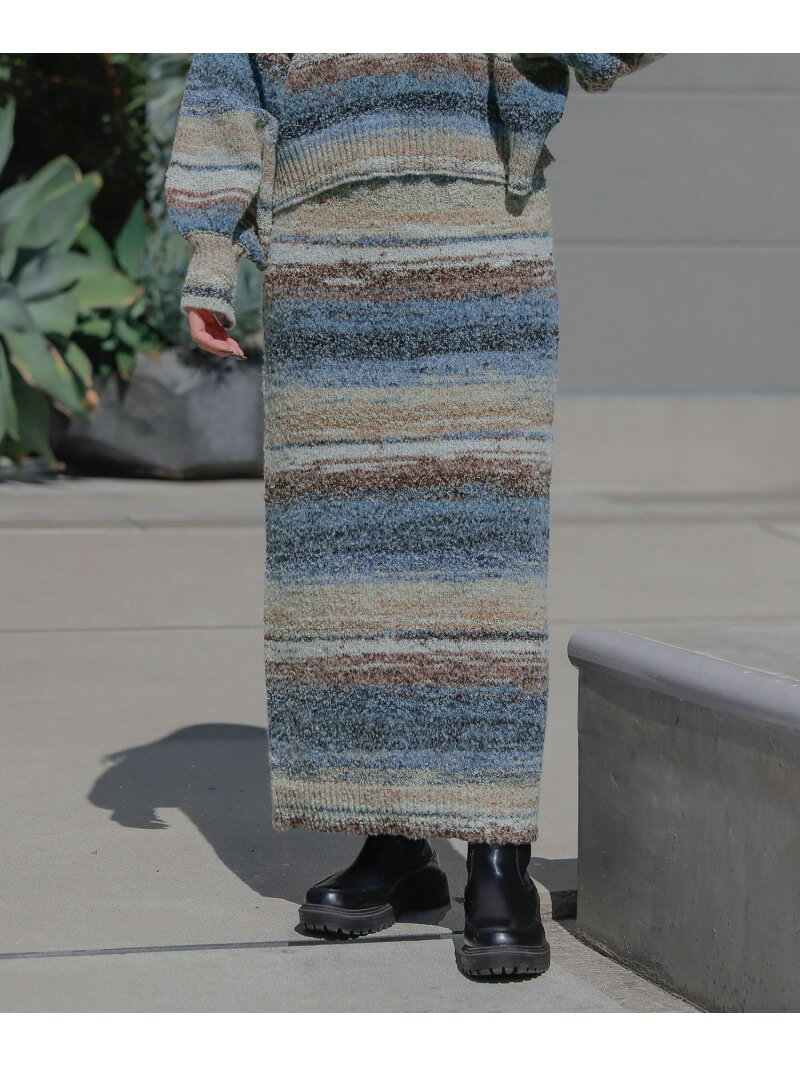 【SALE／40%OFF】【YOU are YOU】【スタッフ企画】ブークレボーダースカート【SETUP対応】 BAYFLOW ベイフロー スカート ロング・マキシスカート ブルー イエロー【RBA_E】【送料無料】[Rakuten Fashion]のサムネイル