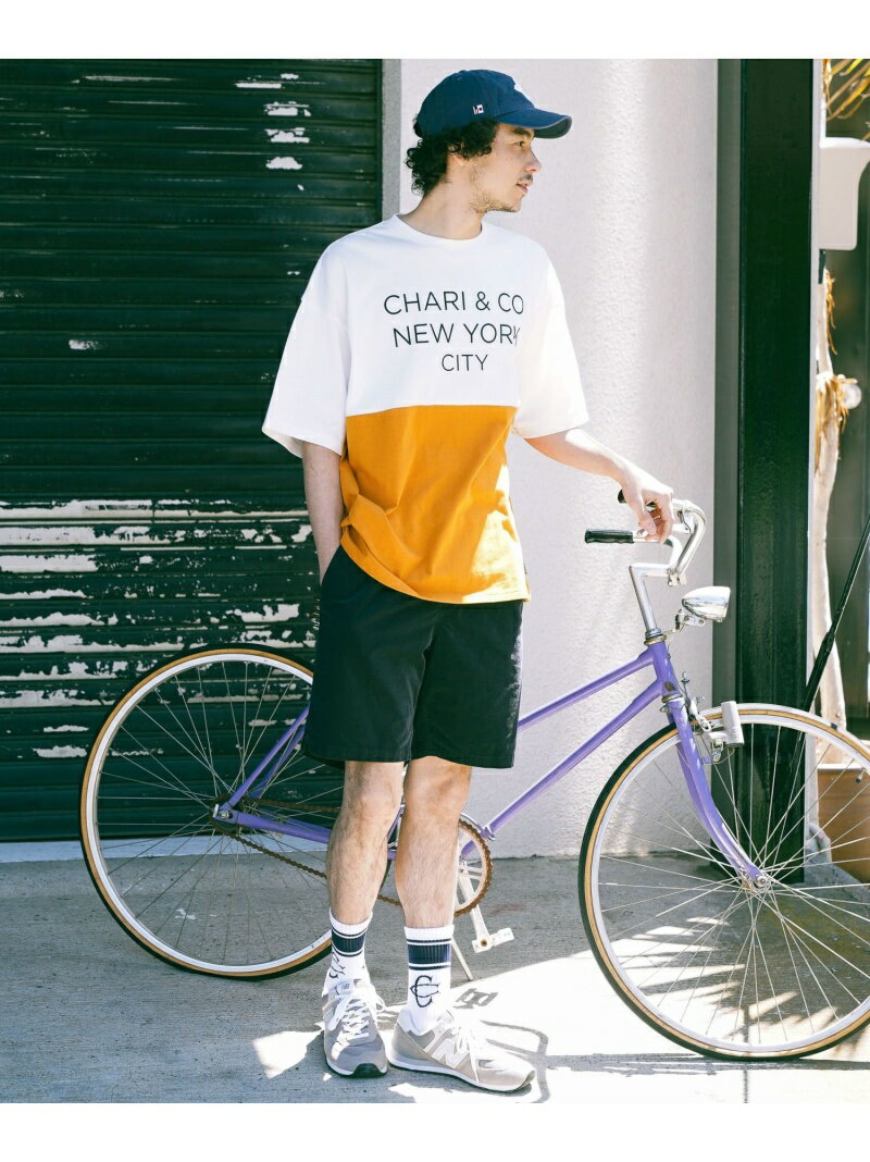 【SALE／40 OFF】【CHARI CO SAFE RIDE for BAYFLOW】バイカラーTシャツ CHARI CO safe ride ベイフロー トップス カットソー Tシャツ イエロー レッド ブルー【RBA_E】 Rakuten Fashion