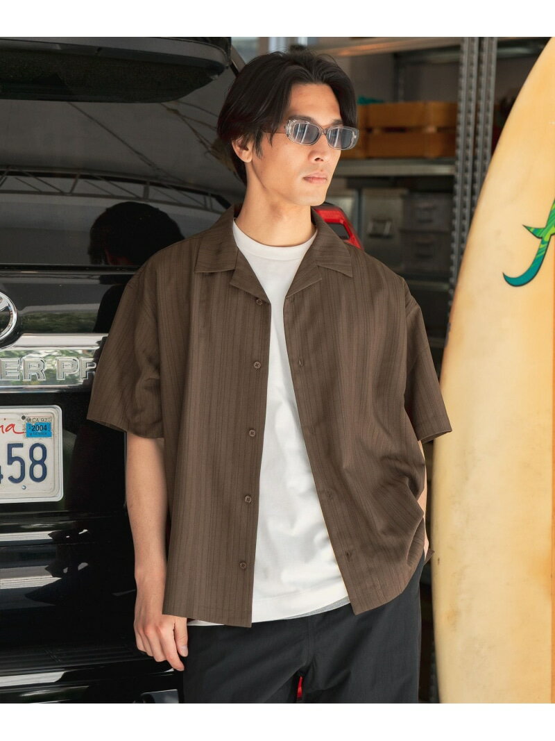 Rakuten - ドビーストライプシャツ BAYFLOW ベイフロー トップス シャツ・ブラウス グレー ブラウン【送料無料】[Rakuten Fashion]
