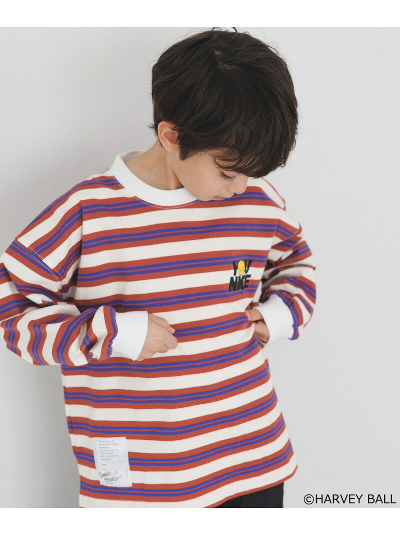 Rakuten - 【SALE／45%OFF】【SMILEY FACE(スマイリーフェイス)】マルチボーダーロンT(KIDS) BAYFLOW ベイフロー トップス カットソー・Tシャツ レッド ブルー【RBA_E】[Rakuten Fashion]