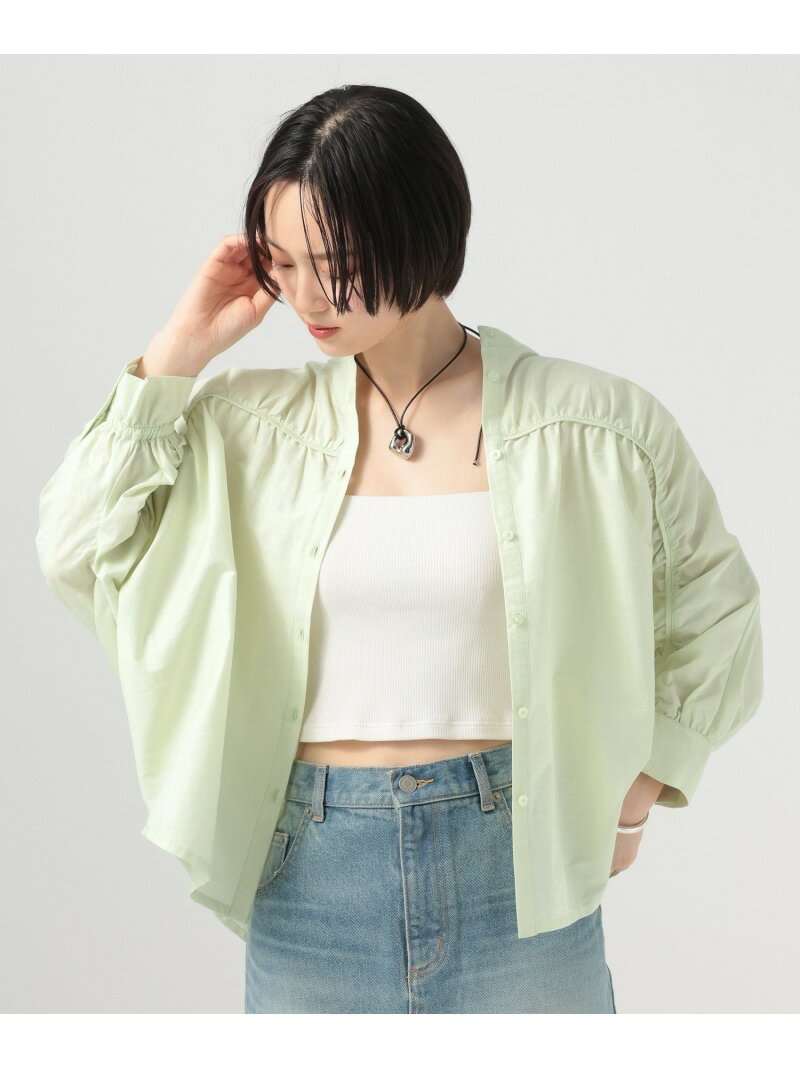 Rakuten - ギャザー切替シャツ BAYFLOW ベイフロー トップス シャツ・ブラウス ホワイト グリーン グレー ブラウン【送料無料】[Rakuten Fashion]