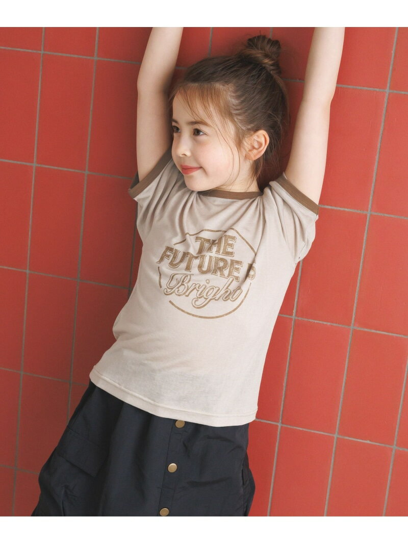 Rakuten - [レイヤードも楽しめる♪]シアー天竺リンガーT(KIDS) BAYFLOW ベイフロー トップス カットソー・Tシャツ グレー ブルー[Rakuten Fashion]
