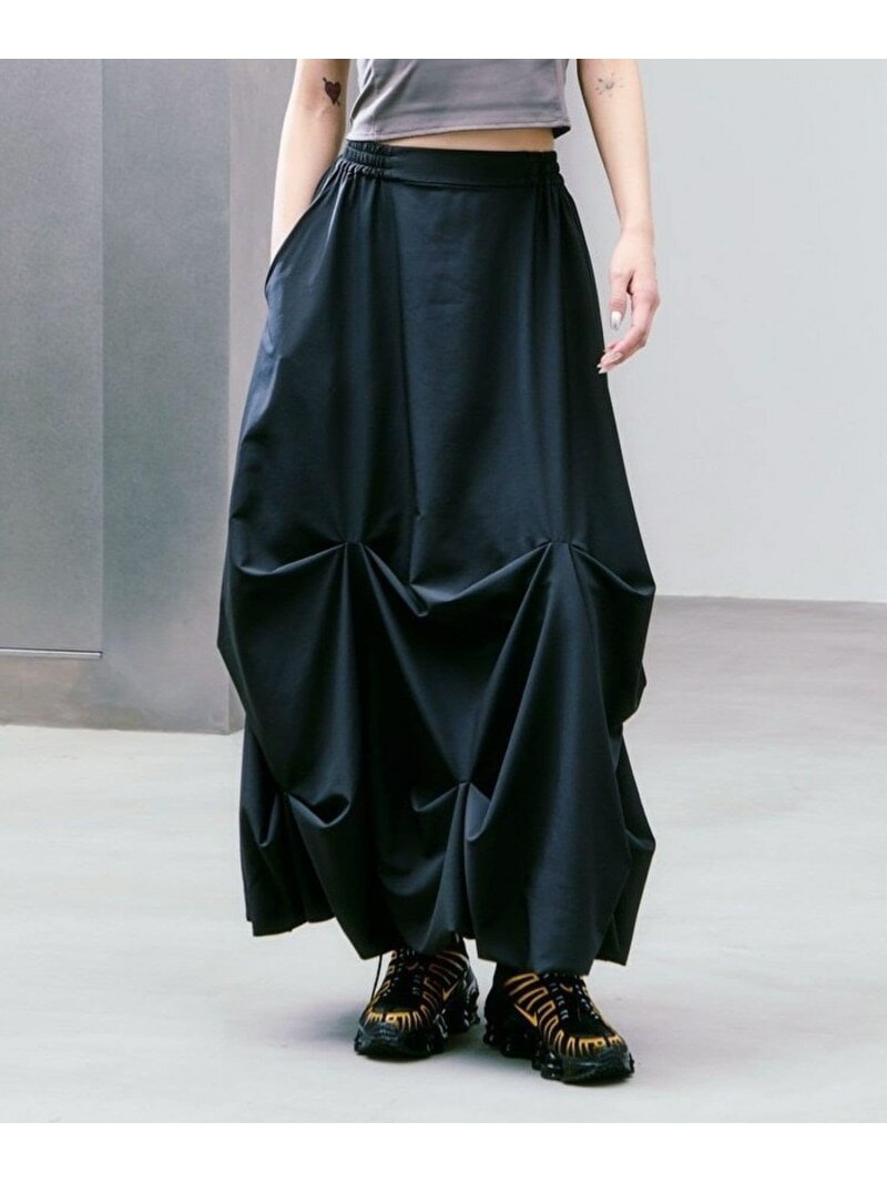 乐天商城 - 【HEREIAM】撥水Comfy スカート HEREIAM ベイフロー スカート ロング・マキシスカート ブラック【送料無料】[Rakuten Fashion]