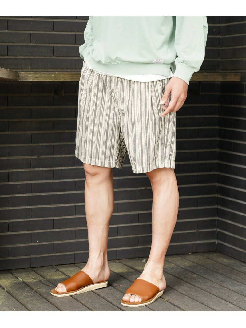 Rakuten - [通気性◎タック入り]リラックスリネンライクショーツ[セットアップ可] BAYFLOW ベイフロー トップス その他のトップス ベージュ ネイビー【送料無料】[Rakuten Fashion]