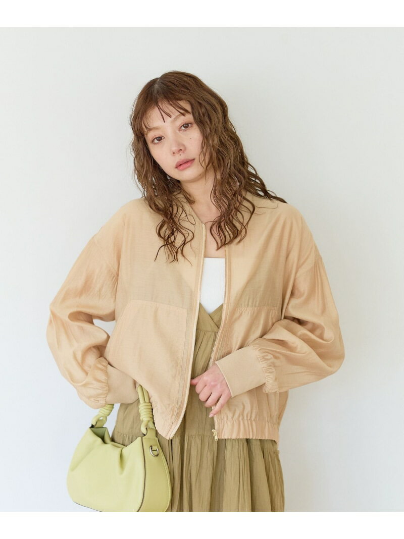 Rakuten - [シルエット調整可能]シアーリブブルゾン BAYFLOW ベイフロー ジャケット・アウター ブルゾン・ジャンパー ブラック ホワイト【送料無料】[Rakuten Fashion]