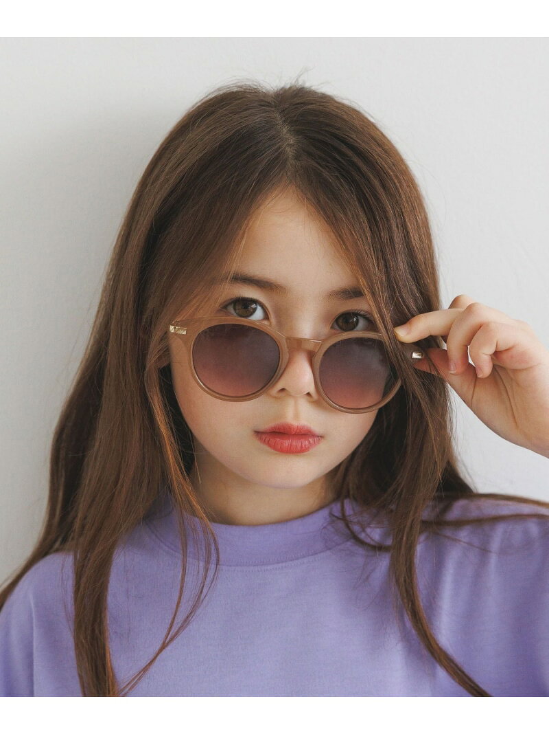 [UVカット]ボストンサングラス(KIDS) BAYFLOW ベイフロー ファッション雑貨 サングラス ブラック ブラウン[Rakuten Fashion]