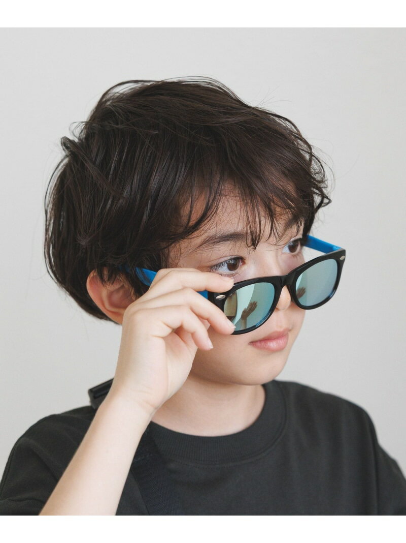 Rakuten - [UVカット]ウェリントンサングラス(KIDS) BAYFLOW ベイフロー ファッション雑貨 サングラス イエロー ブルー ブラック[Rakuten Fashion]