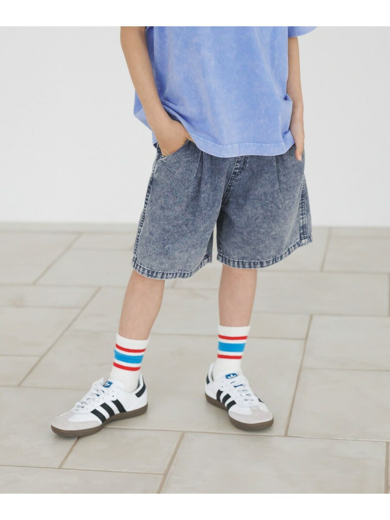 Rakuten - [長いシーズン活躍!]ヴィンテージライクデニムショーツ(KIDS) BAYFLOW ベイフロー パンツ その他のパンツ ブラック ブルー[Rakuten Fashion]