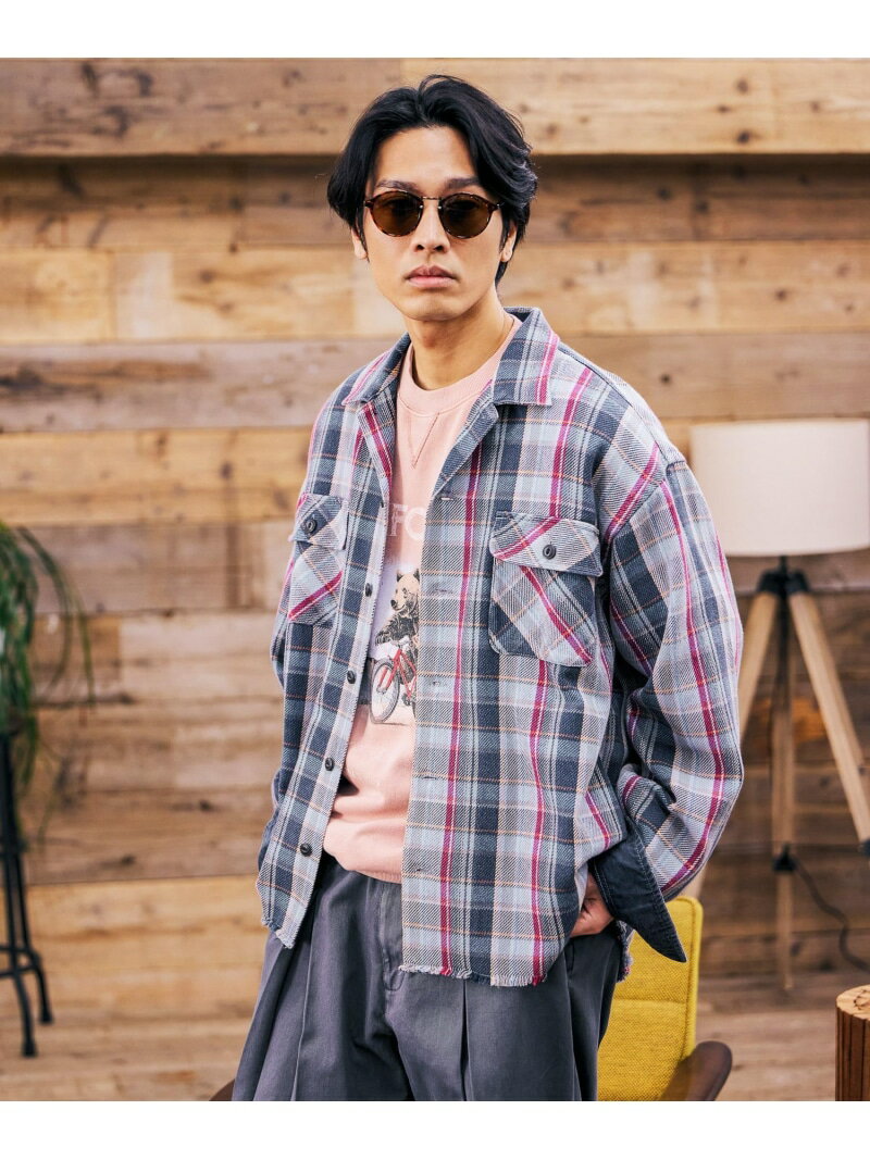 Rakuten - 【SALE／50%OFF】マドラスヘビーチェックシャツ BAYFLOW ベイフロー トップス シャツ・ブラウス グレー ネイビー【RBA_E】【送料無料】[Rakuten Fashion]