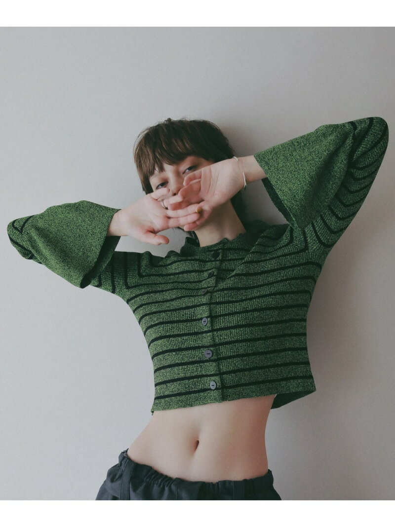 乐天商城 - 【SALE／20%OFF】【EF(エフ)】袖フリルボーダーニット(WOMEN) BAYFLOW ベイフロー トップス ニット ブラック【RBA_E】【送料無料】[Rakuten Fashion]