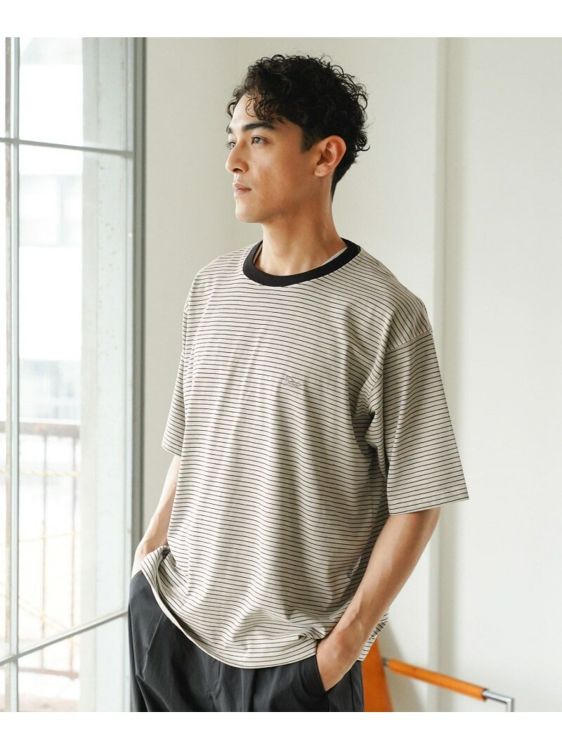 Rakuten - 【接触冷感・吸水速乾】ピグメントボーダーTEE BAYFLOW ベイフロー トップス カットソー・Tシャツ ベージュ グレー グリーン【送料無料】[Rakuten Fashion]