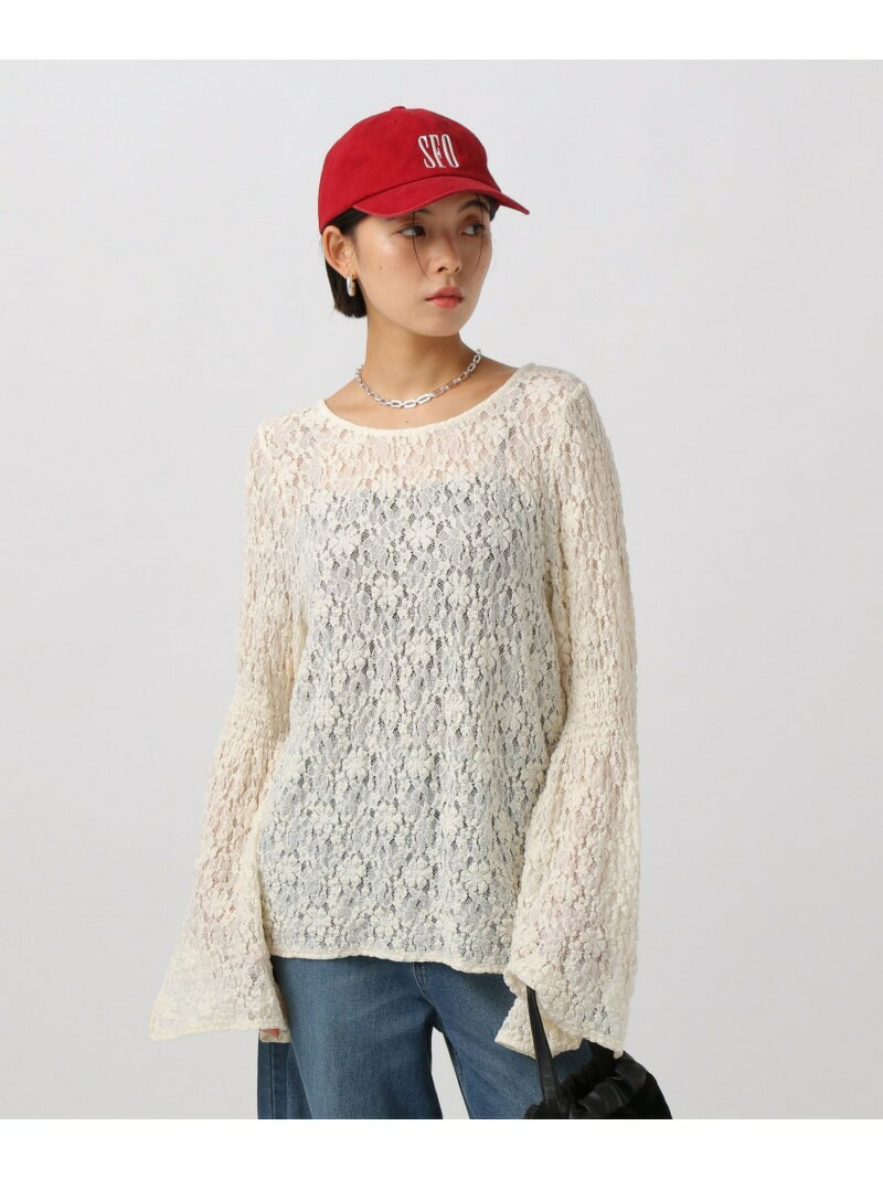 【SALE／30%OFF】フレアスリーブカットレースプルオーバー BAYFLOW ベイフロー トップス カットソー・Tシャツ ブラック ホワイト【RBA_E】【送料無料】[Rakuten Fashion]のサムネイル