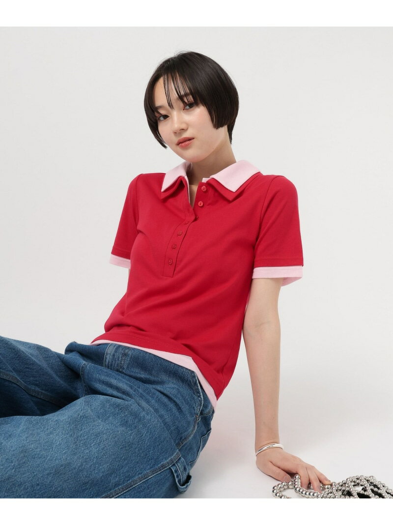 Rakuten - [薄手カットソー素材]配色レイヤードポロ BAYFLOW ベイフロー トップス カットソー・Tシャツ レッド ネイビー グリーン【送料無料】[Rakuten Fashion]