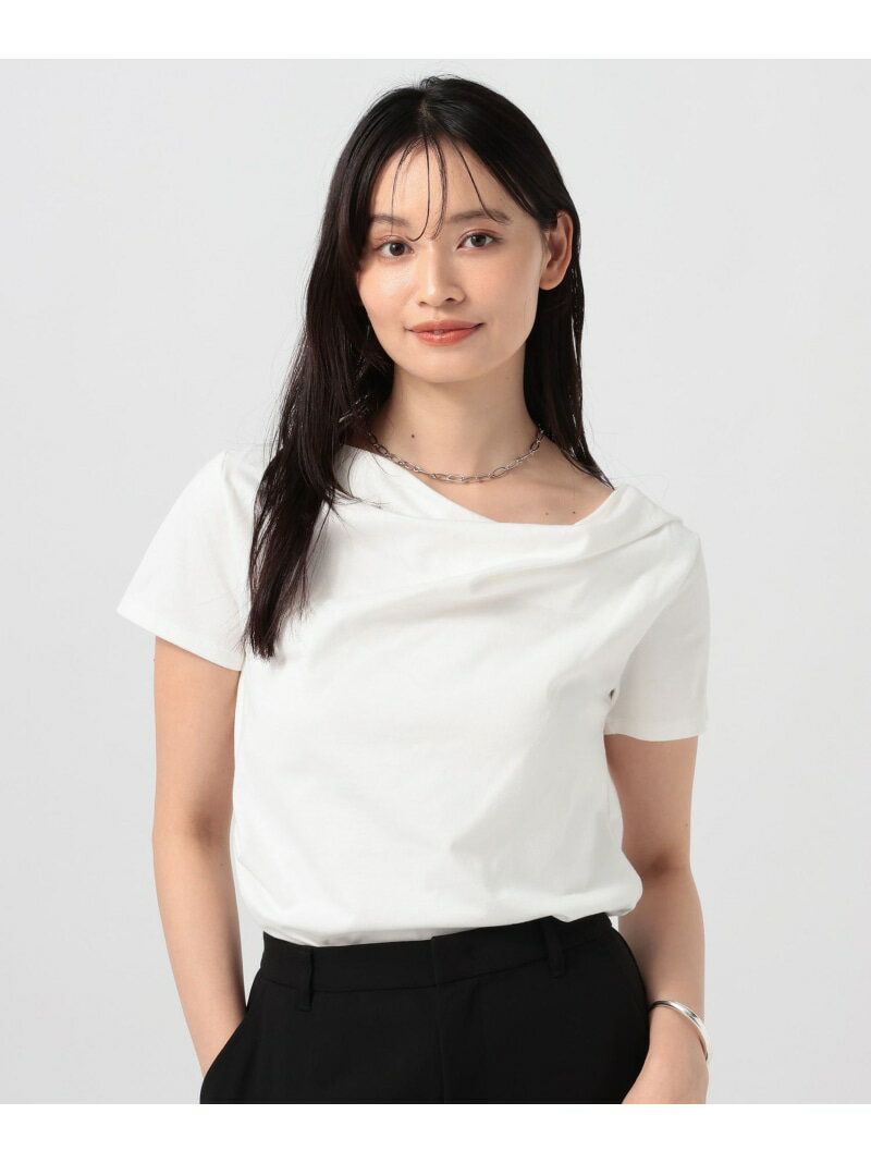 Rakuten - [WEB限定]2WAYドレープアシメデザインTEE BAYFLOW ベイフロー トップス カットソー・Tシャツ ブラック グレー ホワイト ブラウン【送料無料】[Rakuten Fashion]