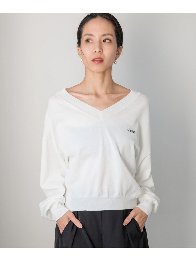 Rakuten - 【SALE／20%OFF】【HEREIAM】ワッペンロゴ ドライタッチニット HEREIAM ベイフロー トップス ニット オレンジ ホワイト ブラック【RBA_E】【送料無料】[Rakuten Fashion]