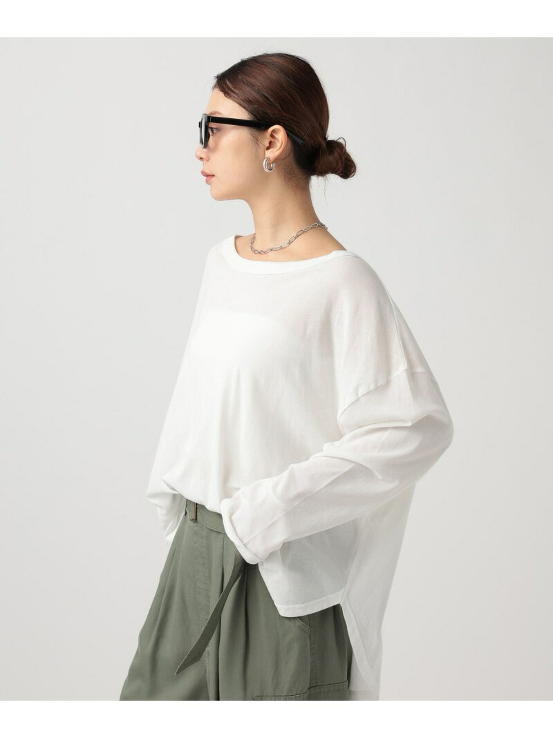 【SALE／20%OFF】バイアスシアーロングスリーブTシャツ BAYFLOW ベイフロー トップス カットソー・Tシャツ ピンク ホワイト グレー【RBA_E】【送料無料】[Rakuten Fashion]
