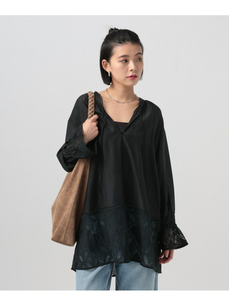 Rakuten - 【SALE／20%OFF】キャンディスリーブレースチュニック BAYFLOW ベイフロー トップス シャツ・ブラウス ホワイト ブラック【RBA_E】【送料無料】[Rakuten Fashion]