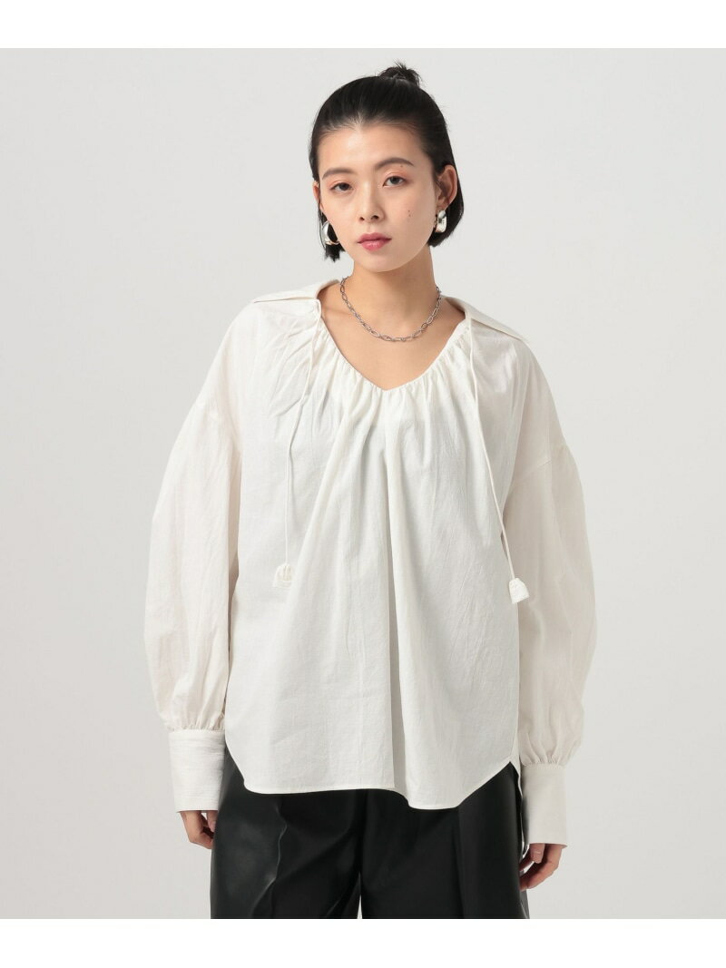 Rakuten - 【SALE／30%OFF】スキッパーボイルブラウス BAYFLOW ベイフロー トップス シャツ・ブラウス ホワイト ブラック【RBA_E】【送料無料】[Rakuten Fashion]