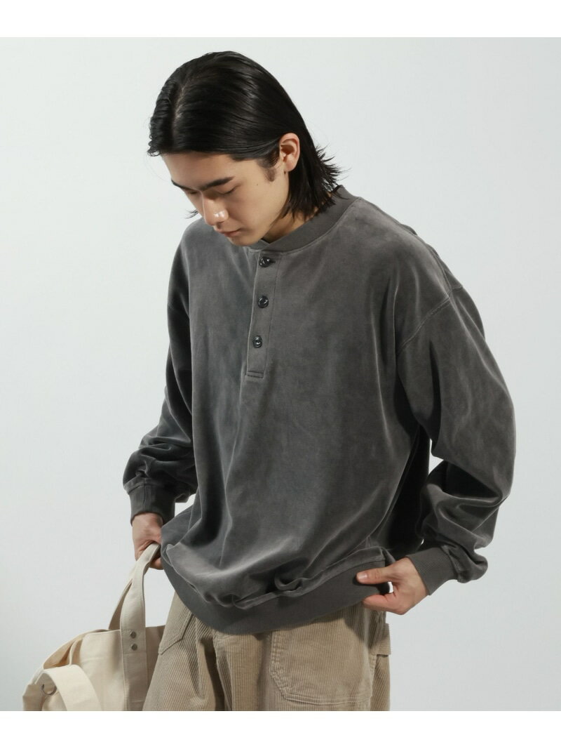 Rakuten - 【SALE／50%OFF】ベロアヘンリーネックプルオーバー BAYFLOW ベイフロー トップス カットソー・Tシャツ グレー グリーン ピンク【RBA_E】[Rakuten Fashion]