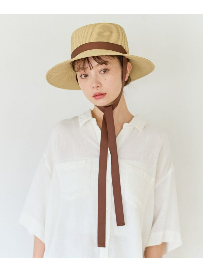 乐天商城 - 【SALE／22%OFF】≪予約≫リボンブレードハット BAYFLOW ベイフロー 帽子 ハット ブラウン ベージュ【RBA_E】[Rakuten Fashion]