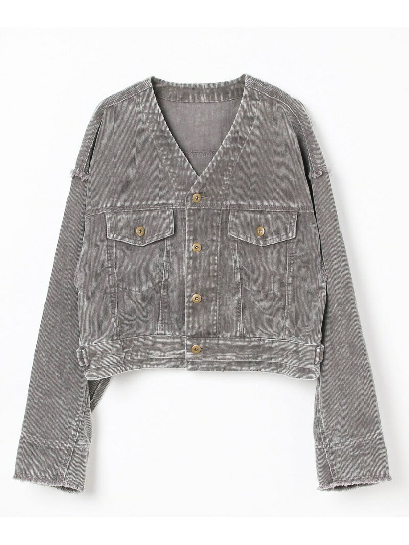 Cotton - 【SALE／50%OFF】【EF(エフ)】コーデュロイジャケット(WOMEN) BAYFLOW ベイフロー ジャケット・アウター ノーカラージャケット ネイビー グレー【RBA_E】【送料無料】[Rakuten Fashion]