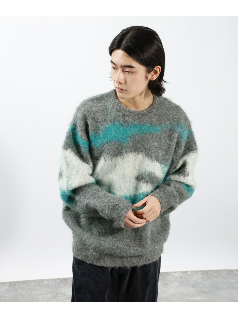Rakuten - 【SALE／20%OFF】アブストラクトパターンニット BAYFLOW ベイフロー トップス ニット グレー ブラウン【RBA_E】【送料無料】[Rakuten Fashion]
