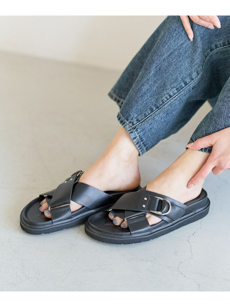 Rakuten - クロスベルトフラットサンダル BAYFLOW ベイフロー シューズ・靴 サンダル ホワイト ブラック【送料無料】[Rakuten Fashion]